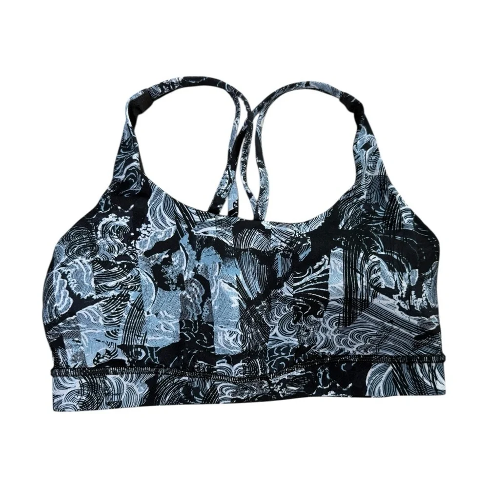 Lululemon Energy Sports Bra Size 8 Eternal Wave Starlight Black - Picture 3 of 8
